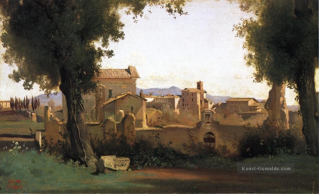 Blick in den Farnese Gärten plein air Romantik Jean Baptiste Camille Corot Ölgemälde